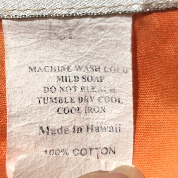 Men’s Hawaiian Aloha Short Sleeve Shirt Orange Parrots Vacation - Picture 4 of 5